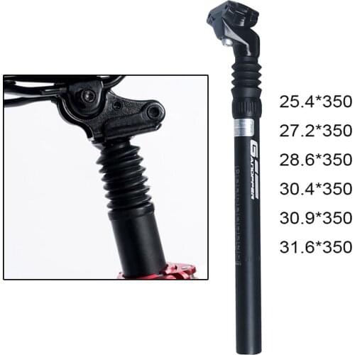 350mm Bike Seatpost Integrated Thicken 25.4~31.6mm Seat Post Aluminum Alloy Support Pipe Repair Parts Black