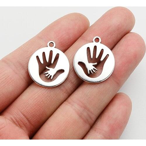 20pcs/lot--20x23mm,Family hand cham,Antique silver plated Hand In Hand Mom baby dad charms,DIY supplies,Jewelry accessories