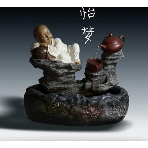 Generation of fat resin painted home feng shui transporter young novices Water fountains Decoration