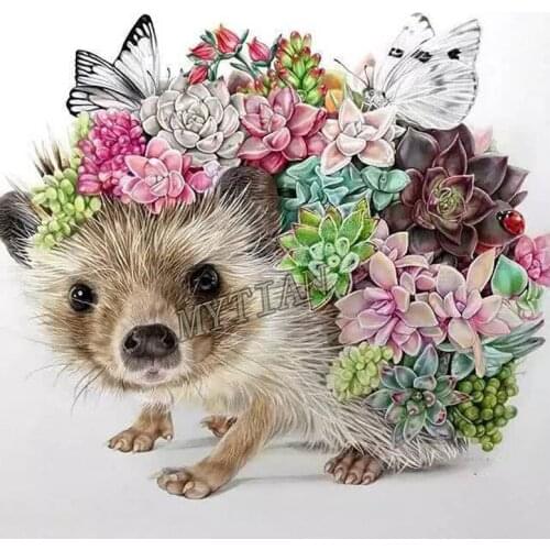 Full Square/round drill 5D DIY Diamond Painting Hedgehog Succulents Butterfly Embroidery pattern Cross Stitch Mosaic Home Decor