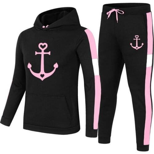 Two-Piece Mens and Womens Hooded Casual Suit Brand Printing Hoodie + Two-Piece Sweatshirt Two-Piece Suit 2021