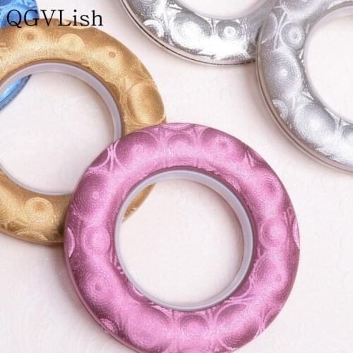QGVLish 50Pcs Curtian Nano Ring Mute Roman Rings Curtain Accessories Punch Circle Silencer Curtain Rods Ring Top Eyelets Buckle