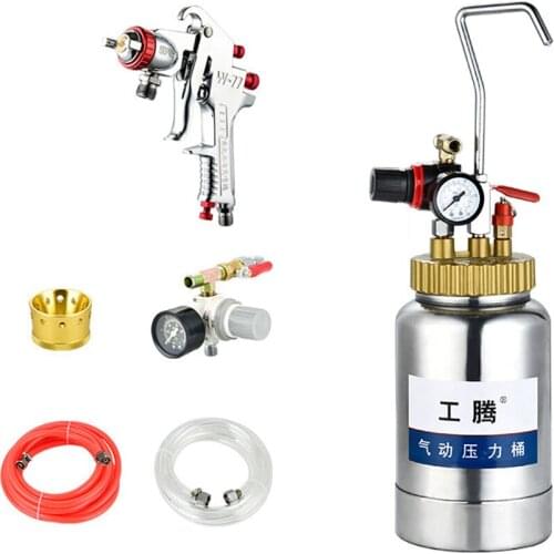 2L Colorful Paint Spray Gun Pressure Tank Water-In-Water Paint Sprayer 0.5 Gallon Putty Sprayer Latex Paint Spraying Tool 0-3BAR