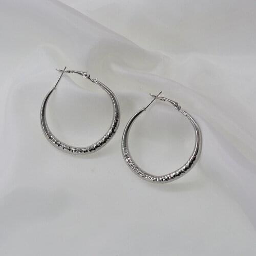 Europe And The United States Spiral Circle Exaggerated Fashion Earrings Korean Version Of Elegant Wild Simple Ear Jewelry Women
