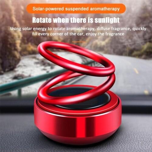 Solar Energy Car Double Loop Rotary Suspension Dashboard Perfume Seat Air Freshener Auto Aromatherapy Diffuser Interior Decor