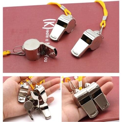 77HD Sports Whistle w/t Lanyard Outdoor Play Crisp Sound Loud Metal Whistle Sport Accessories for Competitive Game Non-Rusty