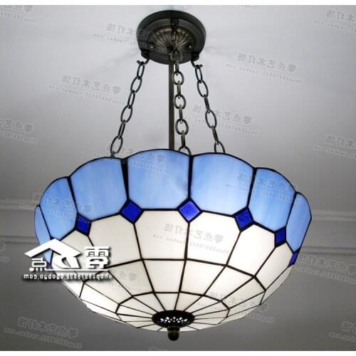 Tiffany Retro Vintage Pendant Lights Glass Lampshade Loft Pendant Lamps E27 110v 220v For Dinning Room Mediterranean-style