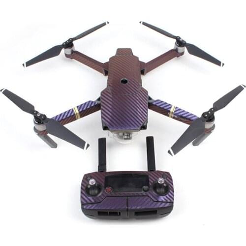 Waterproof Carbon Graphic Sticker Decals for DJI Mavic PRO Camera Drone Body/Remote Controller/ Battery/ Arm - Purple to Blue