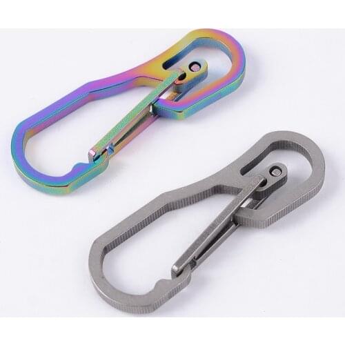 YOUGLE TC4 Titanium Alloy Mult Stainless Steel Hanging Buckle Quickdraw Carabiner Clip Hook Keychain Ring Karabiner
