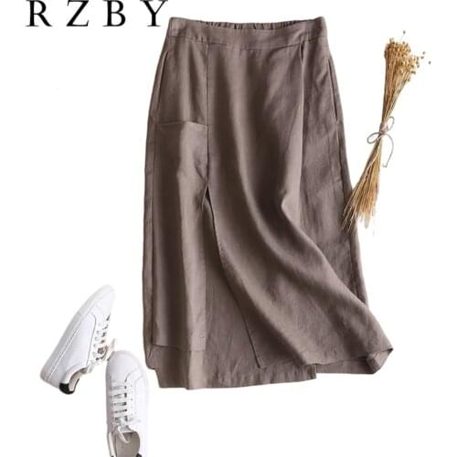 Stylish Casual Womens Long Skirts Spring Vintage High Waist Solid Long Skirt Elegant Party Female Loose Maxi Skirts RZBY370
