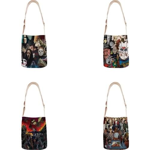 Halloween series ladies shoulder bag cotton and linen handbag mini bag simple mini messenger bag casual messenger bag