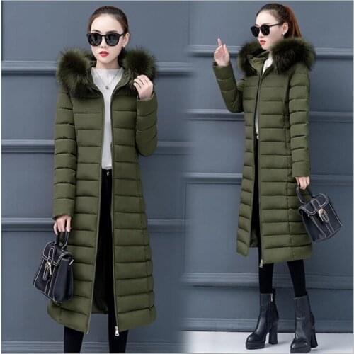 Winter jacket Women Slim female Coat Long Thickened Cotton Padded Plus Size M-4XL Warm Wadded Casual women parka Z148