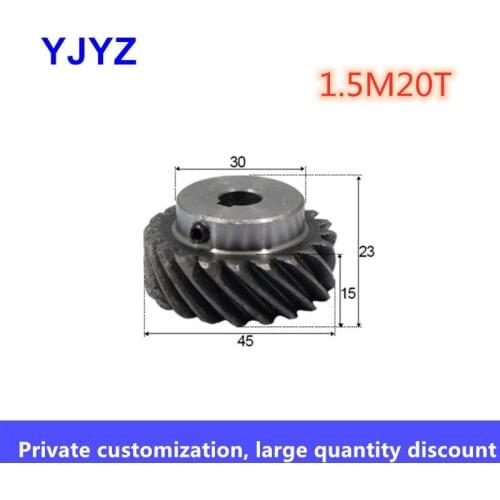 1.5 Module 20 teeth left Hand helical angle 45 degrees gear 45# steel 90 degree alternating axis helical gear 8 10 12 14MM