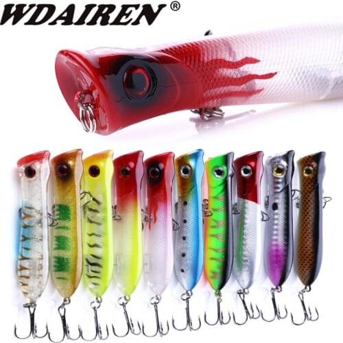 1Pcs Lifelike Floating Popper Fishing Lures 8cm 11.5g Top water Wobblers Artificial Hard Bait Bass Isca Swimbait Pesca Tackle