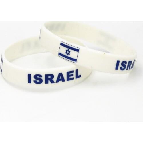 1PC Football Team Sport Israel Flag Silicone Wristband White Soccer Fans Rubber Bracelet Bangles Jewelry 2018 Armband SH229