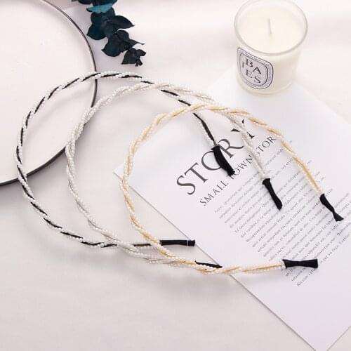 PjNewesting 1PC New Women Elegant Pearl Headbands Girls Sweet Hair Bands Hair Holder Hairbands Headwear Fashion Hair Accessories