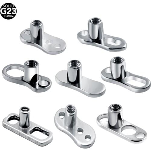 10pcs/lot G23 Solid Titanium Dermal Anchor Base Surface Barbell Piercings Micro Dermal Anchor Tops Mamilo Pircing Body Jewelry