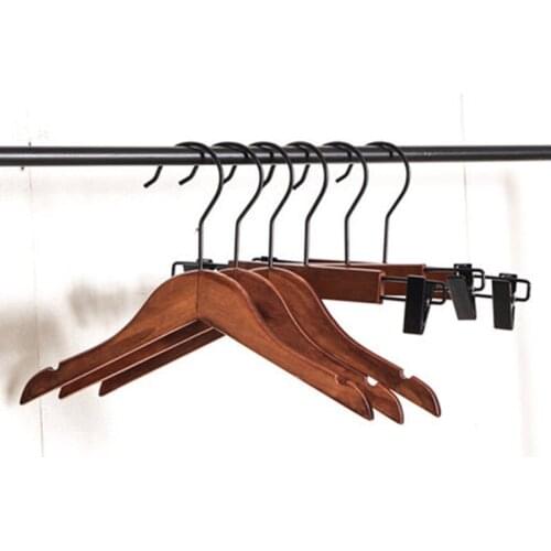 10 pcs/lot High-grade Non-slip Vintage Wood Pant Rack Wooden Clothes Hangers for Childrens Clothing Store Display
