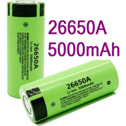 100% Original 26650 Battery For 26650A 3.7V 5000mAh High Capacity 26650 Li-ion Rechargeable Batteries