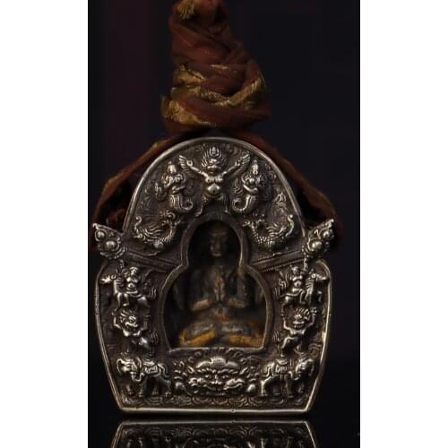 11"Tibet temple Old Bronze Gilt Real gold silver Ruyi Elephant Statue A pair Wishful gourd Lucky Elephant Town House Exorcism