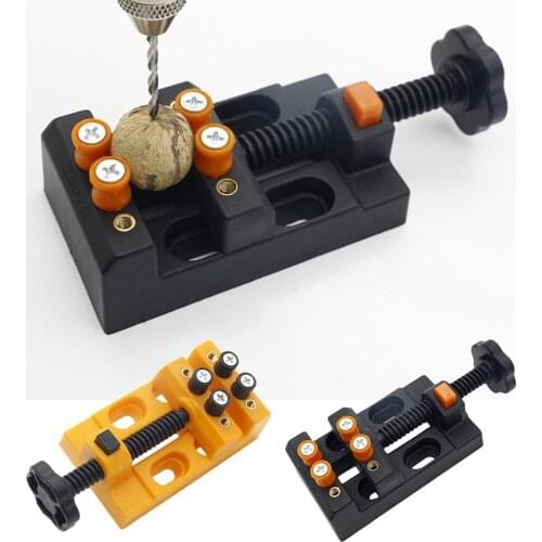 2Pc Mini Drill Press Vise Clamp For Jewelry Walnut Watch Seal Stamp Carving Tool