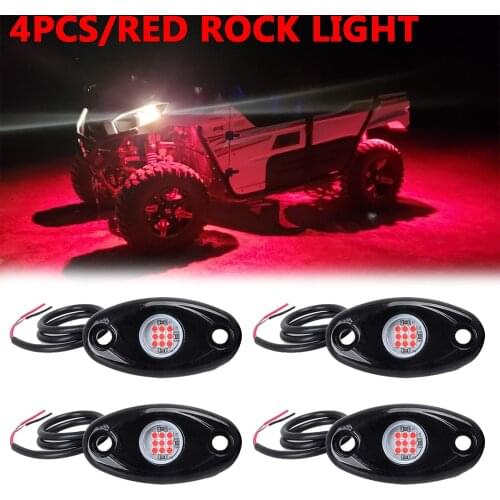4pcs White LED Rock Light 4Pods Lights For JEEP Off Road Truck Car ATV Under Body