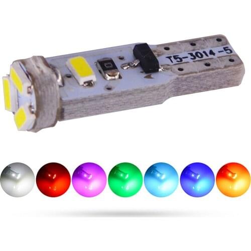 500pcs T5 LED 12516 W1.2W Car Interior Lamp 5 3014 SMD Gauge Instrument Auto Non-Polarity Bulb 12V