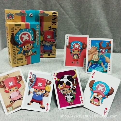 54PCS/set One Piece Monkey D Luffy Tony Tony Chopper card Poker Model Indoor family games HOME toys Gift