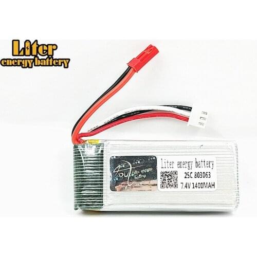 7.4V 1400mAH lipo battery 7.4V 1400mAH JST plug 803063 MJX X101 / MJX X102H Rc Quadcopter Spare part 2S Lipo battery