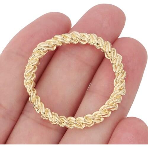 20 x Gold Color Large Open Hollow Round Circle Connector Charms Pendants for DIY Earrings Jewelry Making Accessories 37x37mm