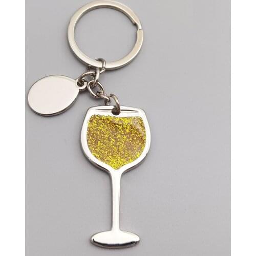Wine glass keychain key ring cute key chain for women goblet keychain high quality portachiavi chaveiro llaveros bag charm