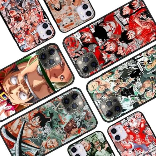 One Piece Luffy Phone Case For iPhone 12 Mini 11 Pro Max 7 XR X 6 8 Plus 5 Soft Silicone Shockproof Cover Coque Fundas Bag
