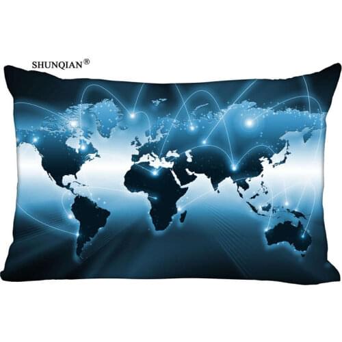 New World Map Pillow Case Custom Wedding Pillowcase Cover Cases Gift Zippered Rectangle Pillow Case