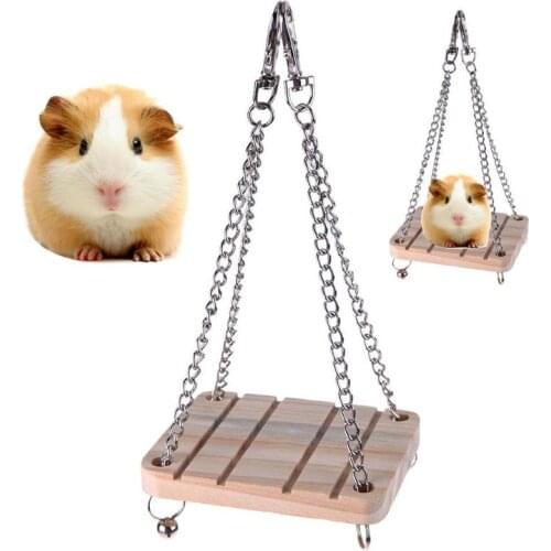 Pet Hamster Bird Wooden Toy Playing Board Hanging Swing Squirrel Funny Springboard Hamster Chinchilla Cockatiel Swing Ladder