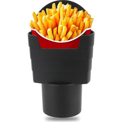 French Fries Holder Storage Box Bucket Car Fries Snacks Chips Box Food Drink Cup Holder Travel Eat in the Car Car-Styling