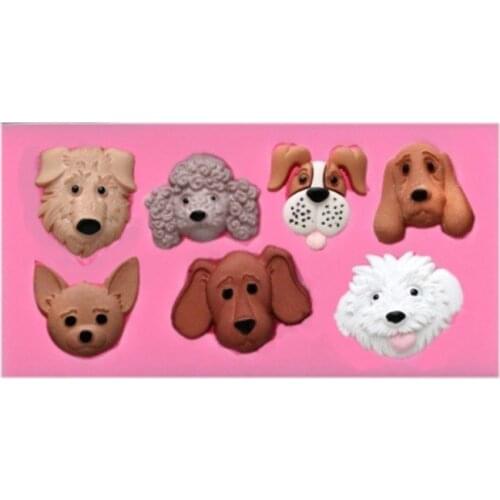Resin Mold DIY Cake Decoration Tool Cartoon Dog Animal Silicone Mold Soft Candy Baking Utensils Cake Tool Pink Clear Texture