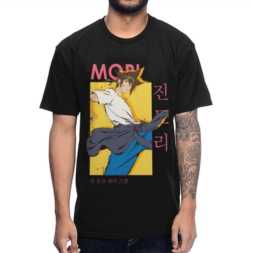 Big Size Jin Mori The God Of HighSchool Card Anime Tee Shirt Cool Cotton T Shirt