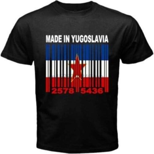 Made In Yugoslavia Croats Serbs Serbia Macedonia Barcode Flag Black T-Shirt Yg1 43Rd 30Th 40Th 50Th Birthday Tee Shirt