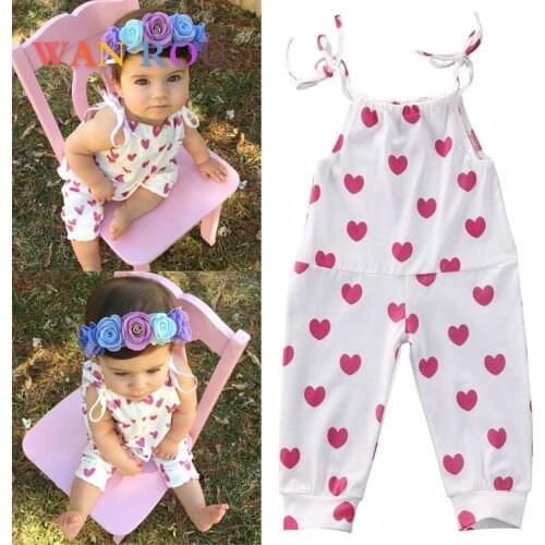 Newborn Kids Baby Girls Toddler Infant O neck Sleeve Cute Letter Heart Bodysuit Jumpsuit Playsuits Clothes 0-24 M Bebe Clothing