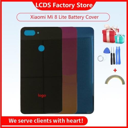 Battery Cover For Xiaomi Mi 8 Lite Battery Back Case For Xiaomi MI 8 Lite Glass Back Cover Housing Case