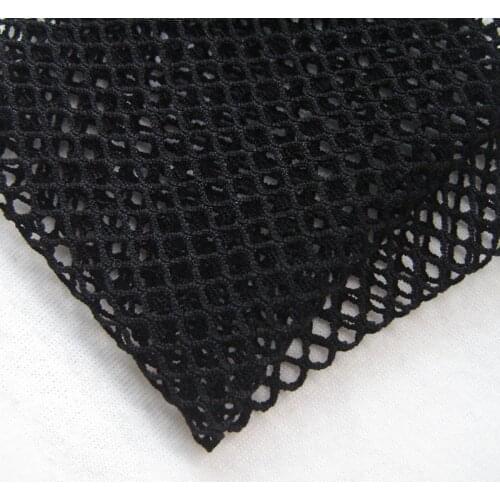 Fashion White Stretch Mesh Fabric Brit Style Spandex Polyester Plaid Black Hollow Net Fabric Sewing Cloth Tissu tecidos Hot Sale