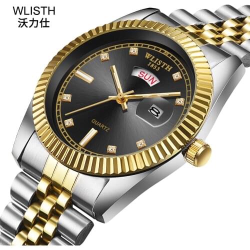 Men Watch 2020 Luxury Classic Business Mens Watches Stainless Steel Watchband Date Week Display Quartz Wristwatch Male Clock