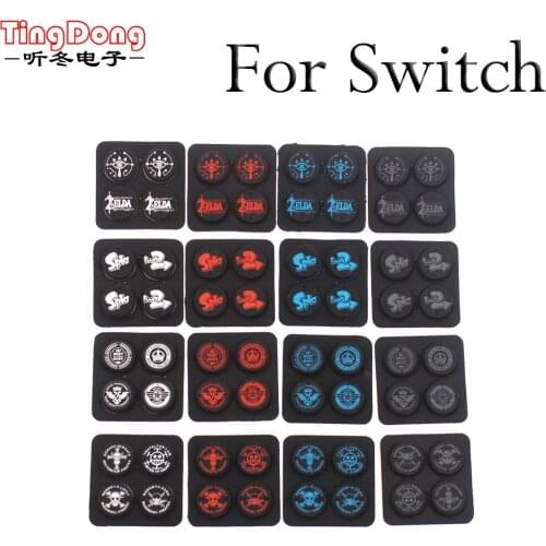 Ting Dong 4 in 1set silicone For Nintend Switch NS Rocker cap Crown Thumb Grip Stick Cap Cover Skin For Switch