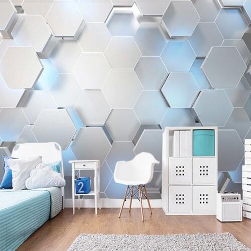 Custom Mural Wallpaper 3D Stereoscopic Geometric Pattern Art Wall Painting KTV Bar Living Room Background Photo Wall Paper Decor