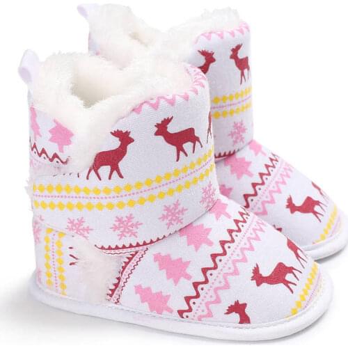 Baby Shoes Toddler Soft Sole Fluff Anti-slip Warm Animal motifs cotton boots First Walkers Infant Baby Crib Shoes