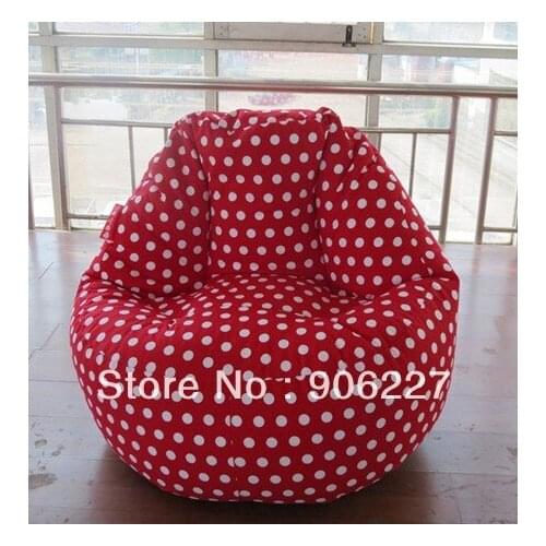 EXTRA LARGE SIZE !! red polka dots beanbag lounge - free shipping