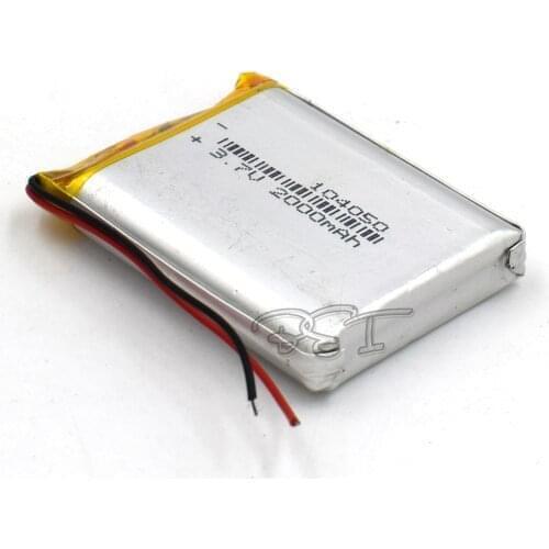 3.7V 104050 2000mah Rechargeable Li-polymer Lithium Lipo Li-ion Cell Battery for Tablet Digital Set PSP MP5 GPS Reader Recoder