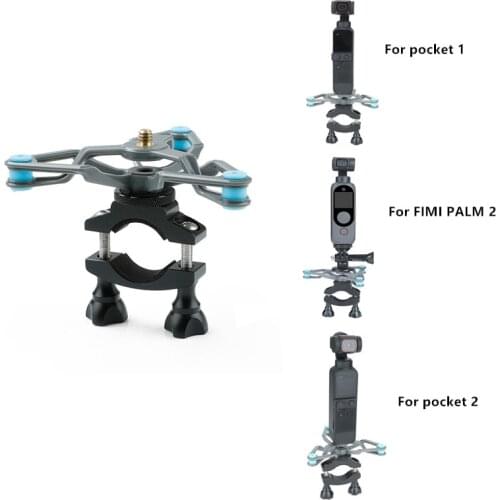 Gimbal camera bicycle mountain bike bracket clip + shock absorber stabilizer for dji osmo pocket 1 & 2 / FIMI PALM 2 camera
