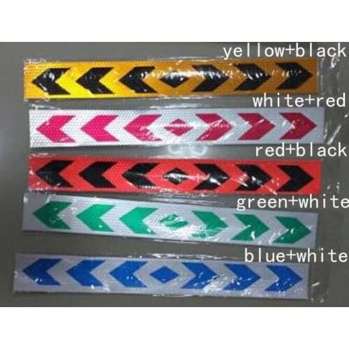 Rete 5x40cm Aveolate bothway arrow Reflective Tape Sticker yellow Safe Warning sign Car construction road symbol Crash Guard etc