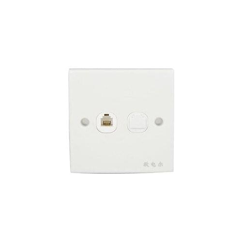 RJ11 Telephone RJ45 Computer Network Socket Wall Outlet Plate White